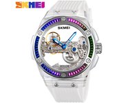 Reloj para hombre Moment Beauty, mecánico, totalmente automático, con correa de silicona, hueco, resistente al agua, mecánico, reloj Tourbillon para hombre negro