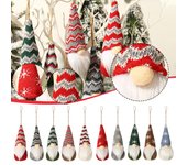 Adornos de gnomos navideños hechos a mano de peluche de Papá Noel para colgar en el árbol de Navidad, juego de 5 piezas