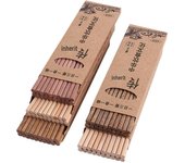 Juego de regalo de palillos de caoba grabados: 10 pares de vajilla de madera sin pintar