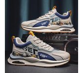Zapatos deportivos para hombre/mujer, zapatos para correr antideslizantes a la moda, zapatillas de deporte ligeras con cordones informales, zapatos atléticos transpirables para parejas al aire libre 39 beige