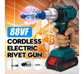 Pistola remachadora eléctrica sin escobillas 88VF, 2,4 ~ 5,0mm, inserto de Taladro Inalámbrico, herramienta de remachado automático para batería Makita de 18V Only machine