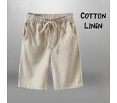 Pantalones cortos para hombre, de algodón y lino, informales, transpirables, para playa, para vacaciones, gimnasio, baloncesto S negro