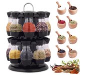 16 Uds juegos de condimentos 360 estante giratorio para tarros de especias vinagrera de cocina botella de condimentos café sello de azúcar tarro contenedor Castor