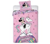 Juego de cama rosa minnie - funda nórdica individual 140x200 rosa brillante