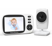 Monitor de bebé inalámbrico Monitor de video para bebé Monitor de cámara con pantalla LCD TFT de 3,2 pulgadas Bidireccional EU Plug