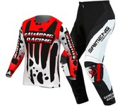 Conjunto de equipo de motocross para niños de 4, 5, 6, 7, 8, 9, 10, 11, 12 y 13 años, kit de camiseta y pantalón para niño y niña, traje de carreras todoterreno, enduro, MX y MTB M-22