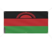 Bannière Drapeau du Malawi - PIXELFORMA - 160x320cm - Poliéster duradero - 6 œillets renforcés