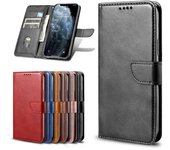 Funda de cuero de lujo con tapa para Samsung Galaxy A55, A35, A25, A15, A05S, A54, A34, A24, A14, A04S, A53, A23, A13, A71, A51, A52, J4, J6 Prime, M33 Samsung Galaxy A41 negro