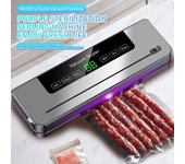 Sellador al vacío eléctrico para alimentos secos y húmedos, sellado para almacenamiento de alimentos en la cocina, esterilización UV, cuchilla cortadora incorporada. US Plug gris