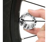 Herramienta portátil de acero para llave de anillo de radios de rueda de ajuste de Reparación de bicicletas de bicicleta plata
