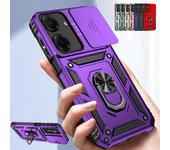 Lente deslizante Funda de armadura a prueba de golpes para Xiaomi Redmi Note 12 11 10 Pro 11S 10S 13C 12C 11A 10C 10A Poco M4 X3 X4 NFC X5 Pro 5G 4G Anillo Soporte Contraportada For Redmi Note 10S plata