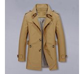 Chaqueta retro para hombre, con solapa, manga larga, botonadura sencilla, estilo empresarial, prendas de vestir exteriores, bolsillos de color liso, chaqueta a prueba de viento XXL verde del ejército