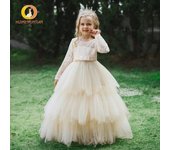 Vestido de pasarela de princesa elegante para niña, primavera 2025: disfraz largo para actuación de piano 120 cm color rosa