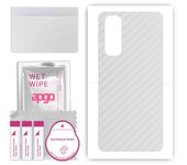 apgo Protective Skin Sticker for the back compatible with Oppo Reno4 Pro, Wrap Film, Foil, Vinyl - Pattern Transparent Carbon