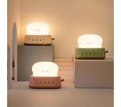 Lámpara de noche LED para tostadora de pan, recargable por USB, bonita y pequeña lámpara de mesita de noche para decoración de escritorio de habitación, regalos para niños, luz de noche