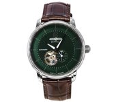 Zeppelin LZ 120 Bodensee Correa de cuero Corazón abierto Esfera verde Reloj automático para hombre Z81664 verde