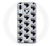 Coque pour samsung galaxy A40 Fond de coeurs noirs