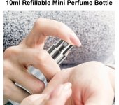 5 uds 10ml Mini botella de Perfume recargable atomizador de aluminio portátil botella de Spray de Perfume cosmético plata