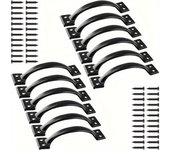 12 pomos rústicos de hierro para puerta con tiradores de tornillo, estilo vintage de granja, para armarios, cajones, garajes y otros muebles de exterior, color negro. 4.76*1.10in-12pcs