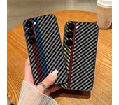 Para Samsung Galaxy S24 A54 A14 S23 S22 S21 Ultra Plus textura de fibra de carbono funda de teléfono de lujo a prueba de golpes PC cubierta trasera de borde suave Samsung A52 5G verde