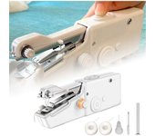 Máquina de coser portátil de mano, Mini costura de costura, telas de ropa inalámbricas, máquina de coser eléctrica 1 set blanco