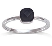 Bague Argent 'Sissi' noir argenté (rhodié) - 5 mm 58