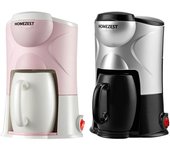 Cafetera de goteo de taza Máquina de café americana Cafetera de acero inoxidable Cafetera de una sola porción con taza para el hogar Oficina Personal color rosa
