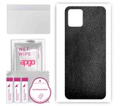 apgo Protective Skin Sticker for the back compatible with Vivo Y31s V2068A, Wrap Film, Foil, Vinyl - Pattern Black Leather
