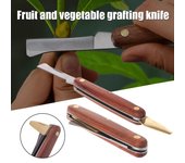 1 pieza de herramientas de jardín, cuchillo de podar para injertar, plegable, profesional, para podar árboles, de acero inoxidable, con mango de madera