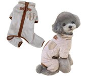 Abrigo de invierno para perros, pijamas de polar suave, chaqueta cálida para mascotas, chaleco con correa, anillo en D, mono acogedor, ropa, atuendo para perros XS gris