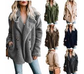 Abrigo de piel sintética para mujer, abrigo cálido de otoño e invierno, abrigo informal para mujer, chaquetas de forro polar suaves y esponjosas de gran tamaño XL gris oscuro