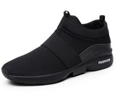 Zapatillas ligeras de moda para hombre, zapatos casuales para hombre, zapatos para correr, transpirables, sin cordones, resistentes al desgaste, mocasines para hombre, zapatillas para hombre 38 negro