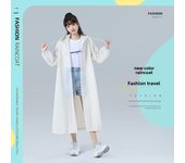 Impermeable portátil transparente de EVA para adultos y niños: diseño de una sola pieza para viajes al aire libre. One Size