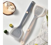 Espátula para Wok de silicona antiadherente semitransparente, espátula china resistente a altas temperaturas, espátula para freír, 1 Uds. caqui