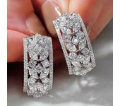 POMOiii-pendientes de tuerca con forma geométrica de lujo para mujer, joyas con incrustaciones de circonia cúbica, joyería para fiesta y boda