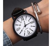 Relojes para mujer, esfera con números romanos, correa de cuero, reloj de pulsera de cuarzo, reloj de moda para mujer, relojes para mujer