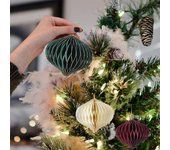 2023 adornos navideños de bolas de panal árbol de Navidad DIY colgantes para colgar decoraciones de boda Mini bola para árbol de Navidad rojo vino