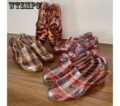 Zapatos de lluvia de boca baja para mujer, de tacón medio, antideslizantes, para cocina, lavado de coches, calzado de goma impermeable 36 rojo