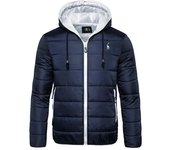 Chaqueta acolchada de algodón con capucha para hombre, de otoño e invierno, de color liso, abrigo acolchado de algodón de talla grande XXL