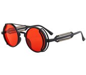 Gafas de sol redondas Retro Steampunk para hombre y mujer, lentes negras con montura de plástico, gafas de sol Unisex para conducción al aire libre, gafas deportivas para correr