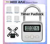 Candado temporizador HEE RAK con pantalla LCD HD y retroiluminación de aleación de zinc, 99 horas de tiempo máximo, modo de espera muy prolongado, cerradura electrónica antiadicción