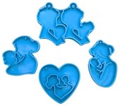 Molde de silicona para llavero, molde de resina para llavero, moldes de fundición de resina epoxi para padres e hijos para manualidades de bricolaje, decoración del hogar y el automóvil