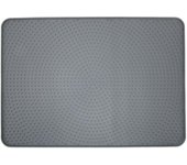 Tapete de silicona de grado alimenticio para mascotas, impermeable, antideslizante, con bordes para madera gris