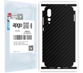 apgo Protective Skin Sticker for the back+sides compatible with Huawei P20 Pro, Full Wrap Film, Foil, Vinyl - Pattern Carbon Black