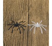 Lote de 30 piezas de arañas negras de plástico para Halloween, juguetes de broma, decoración realista. negro