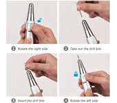 Máquina perforadora de uñas recargable, taladros eléctricos para uñas, pantalla LED de alta velocidad de 35000RPM con EU Plug blanco
