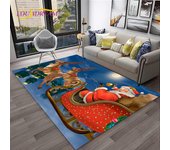 Alfombra con diseño de Papá Noel y árbol de Navidad para niños, regalo para el hogar, sala de estar, dormitorio, sofá, decoración, alfombrilla antideslizante 40cm x 60cm