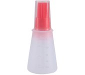 Botella de aceite de silicona con cepillo de aceite para parrilla de barbacoa, herramientas de cocina para hornear (rojo) IRA rojo