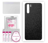 apgo Protective Skin Sticker for the back compatible with Oppo A91, Wrap Film, Foil, Vinyl - Pattern Black Honeycomb