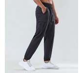 Pantalones para hombre, cintura elástica, secado rápido, sueltos, de color sólido, bolsillos, elásticos, para uso diario, informales, deportivos, para gimnasio, pantalones deportivos largos M gris